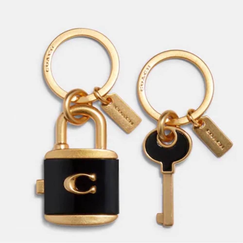 COACH Lock And Key Bag Charm Key Ring